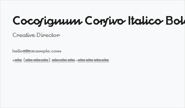 Cocosignum Corsivo Italico Bold Business Card