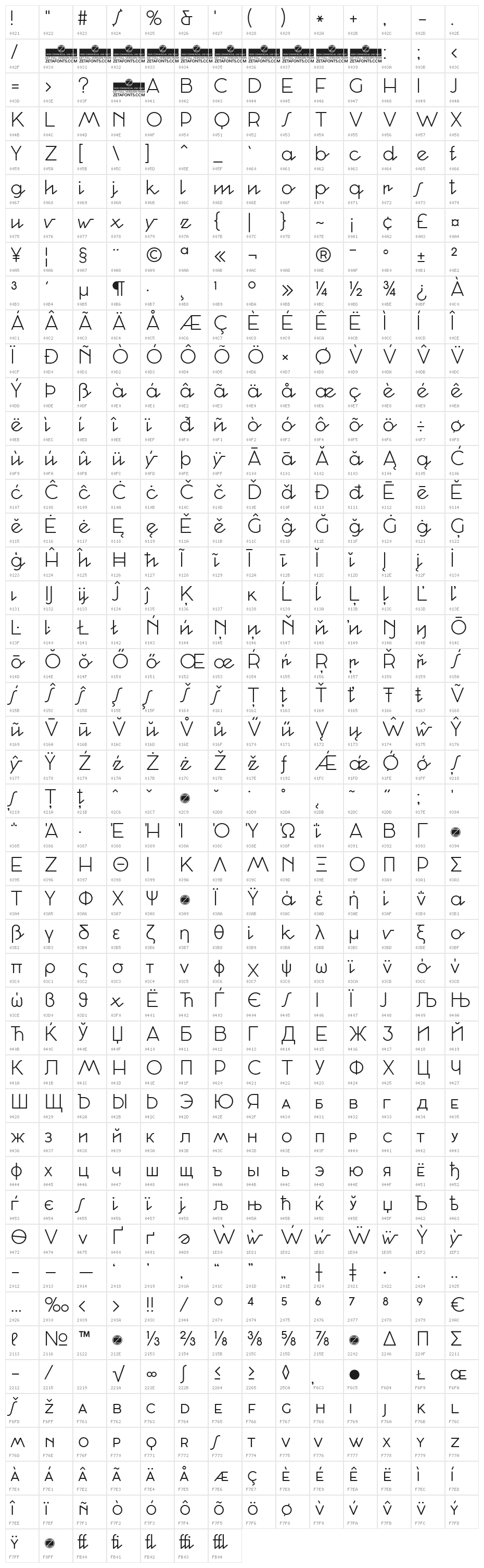 Cocosignum Corsivo Italico Lt Character Map