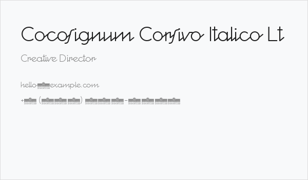 Cocosignum Corsivo Italico Lt Business Card