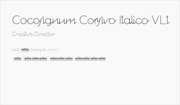 Cocosignum Corsivo Italico ULt Business Card