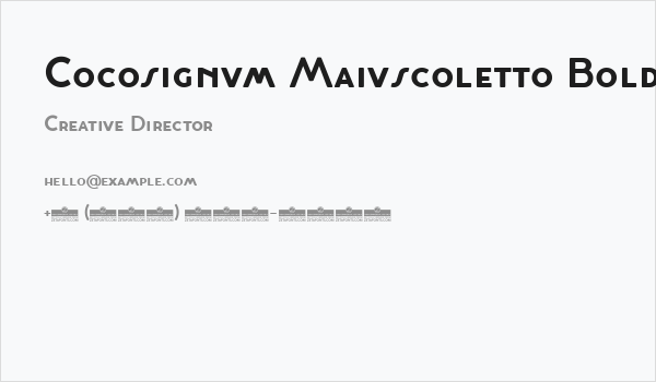 Cocosignum Maiuscoletto Bold Business Card
