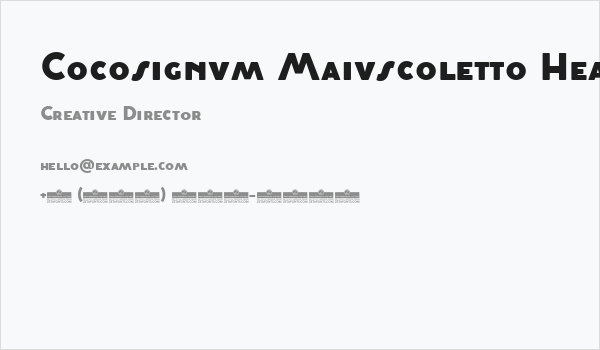 Cocosignum Maiuscoletto Heavy Business Card