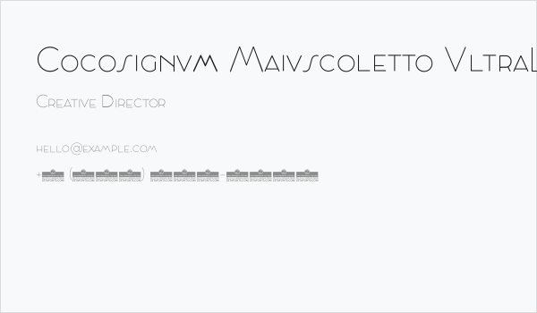 Cocosignum Maiuscoletto UltraLight Business Card