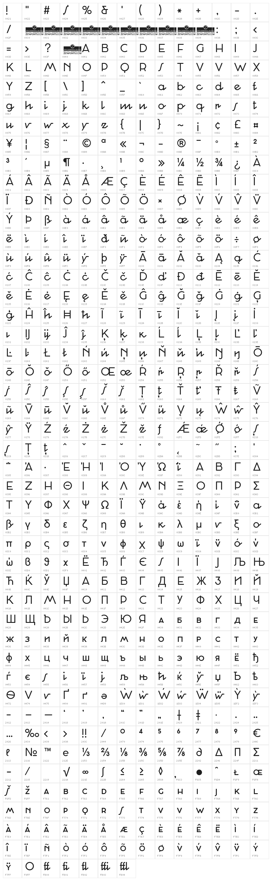 CocosignumCorsivoItalico-Regular Character Map