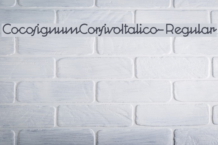 CocosignumCorsivoItalico-Regular Font examples