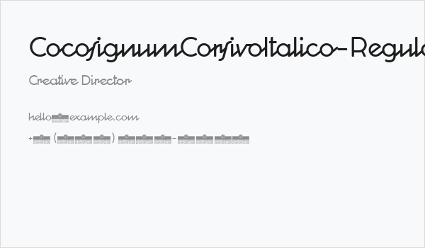 CocosignumCorsivoItalico-Regular Business Card