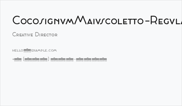 CocosignumMaiuscoletto-Regular Business Card