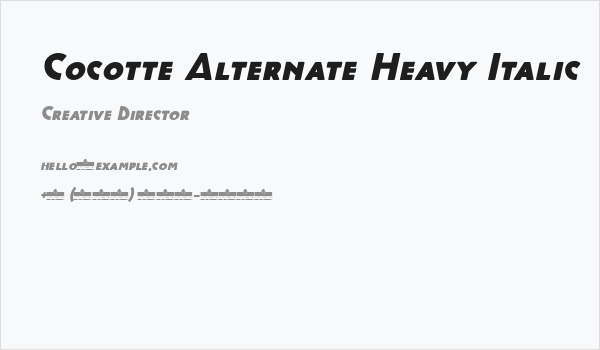 Cocotte Alternate Heavy Italic Business Card