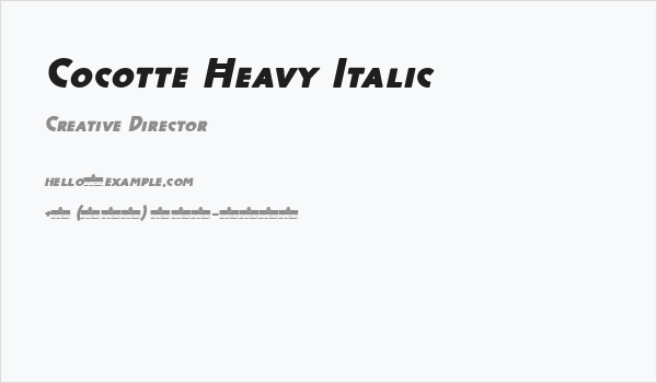 Cocotte Heavy Italic Business Card