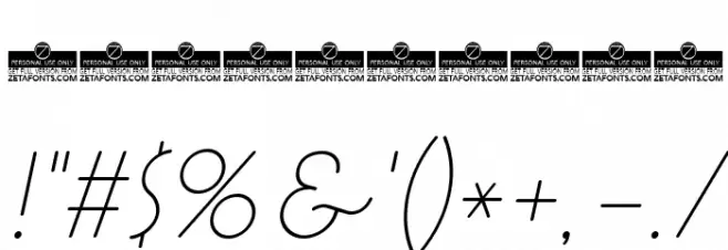 Cocotte UltraLight Italic Font OTHER CHARS