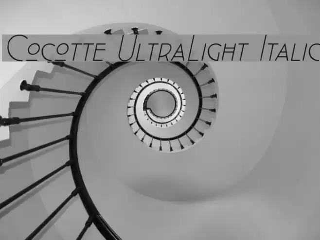 Cocotte UltraLight Italic Font examples