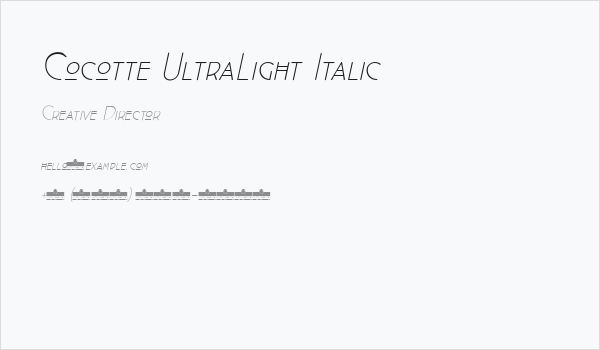 Cocotte UltraLight Italic Business Card