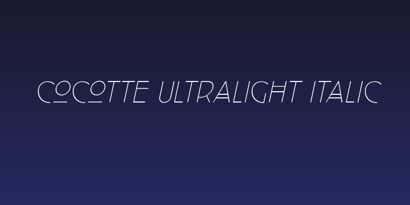 Cocotte UltraLight Italic Social Header