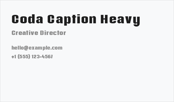 Coda Caption Heavy Business Card