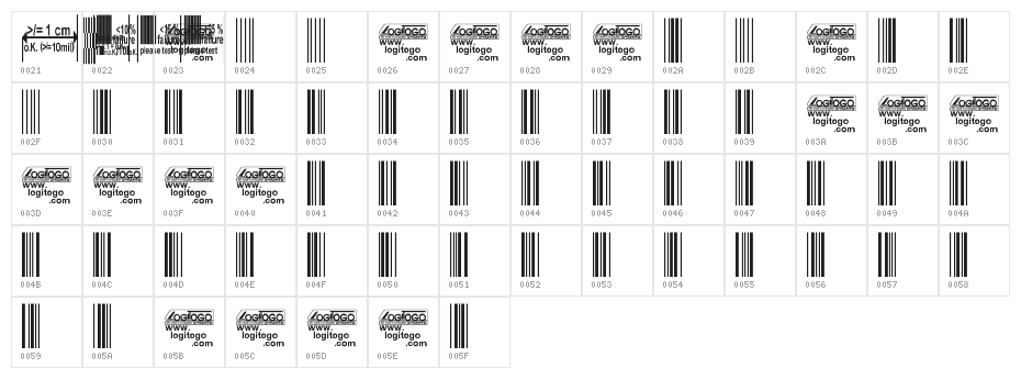Code 39-hoch-Logitogo Character Map