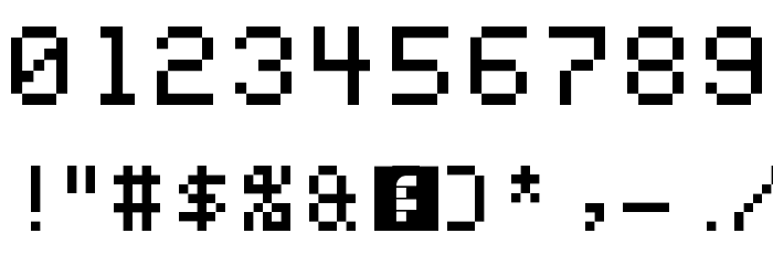 Code 7x5 Regular Font Alte caractere
