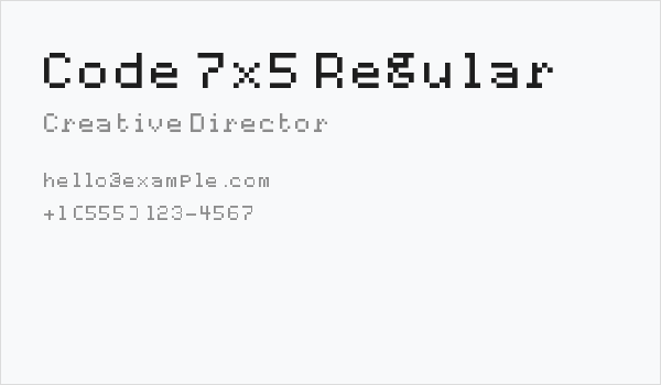 Code 7x5 Regular Business Card