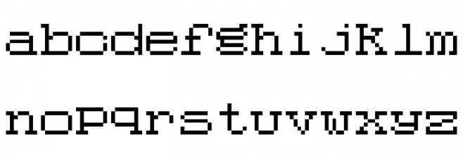Code 8x8 Regular Schriftart Kleinbuchstaben