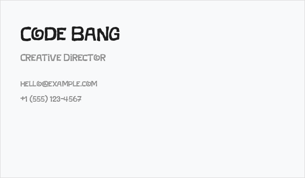 Code Bang Business Card