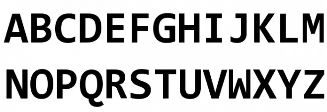 Code New Roman Bold Font Litere mari