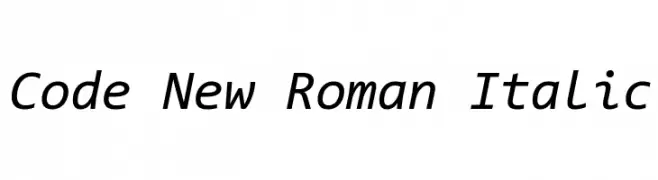 Code New Roman Italic  لخطوط تنزيل