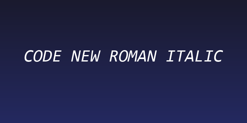 Code New Roman Italic Social Header