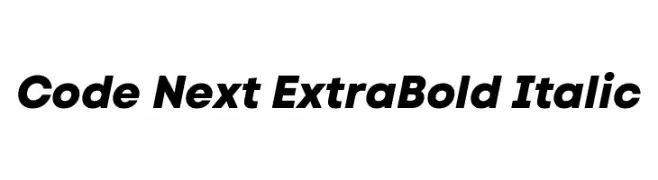 Code Next ExtraBold Italic  नि: शुल्क फ़ॉन्ट्स डाउनलोड