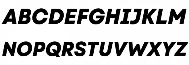 Code Next ExtraBold Italic Caratteri MAIUSCOLE