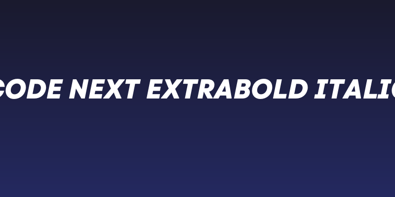 Code Next ExtraBold Italic Social Header