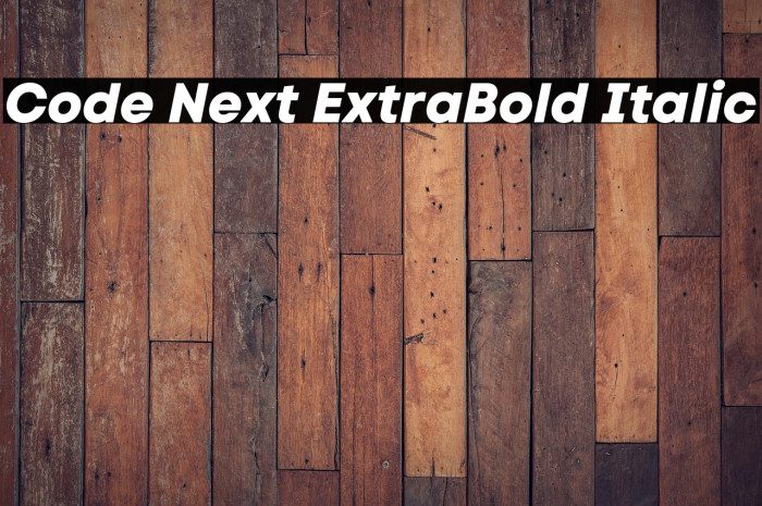 Code Next ExtraBold Italic Example 1