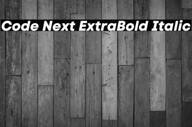 Code Next ExtraBold Italic Font examples