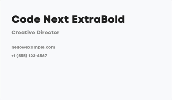 Code Next ExtraBold Business Card