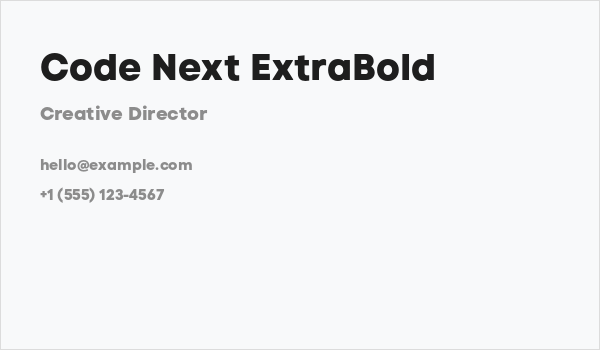 Code Next ExtraBold Business Card