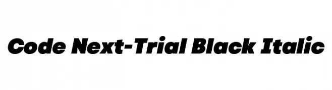 Code Next-Trial Black Italic  नि: शुल्क फ़ॉन्ट्स डाउनलोड
