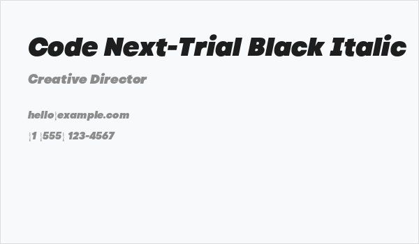 Code Next-Trial Black Italic Business Card