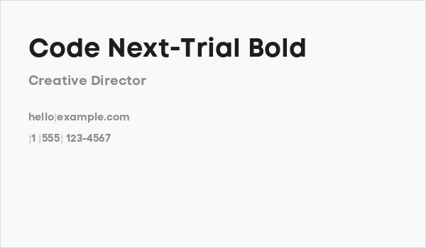 Code Next-Trial Bold Business Card
