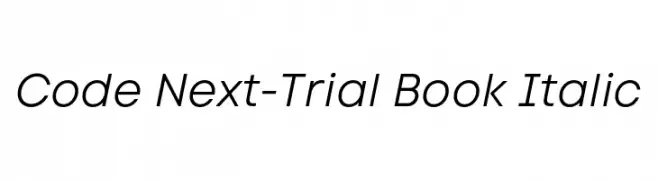 Code Next-Trial Book Italic  नि: शुल्क फ़ॉन्ट्स डाउनलोड