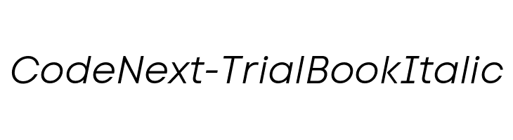Code Next-Trial Book Italic  नि: शुल्क फ़ॉन्ट्स डाउनलोड