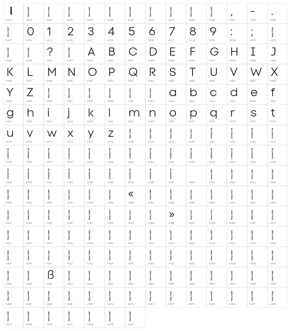 Code Next-Trial Book Character Map