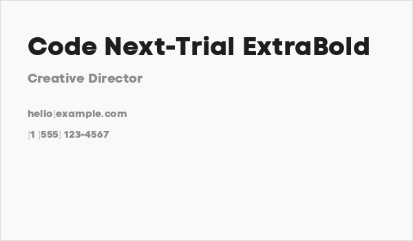 Code Next-Trial ExtraBold Business Card