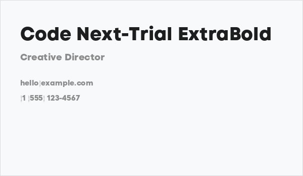 Code Next-Trial ExtraBold Business Card