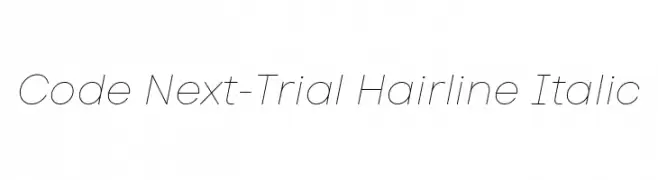 Code Next-Trial Hairline Italic  नि: शुल्क फ़ॉन्ट्स डाउनलोड