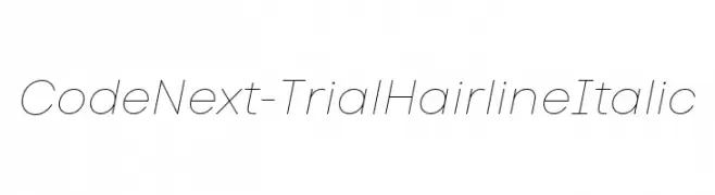 Code Next-Trial Hairline Italic  font caratteri gratis