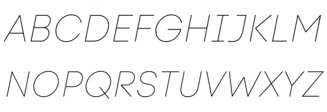 Code Next-Trial Hairline Italic Шрифта ВЕРХНИЙ