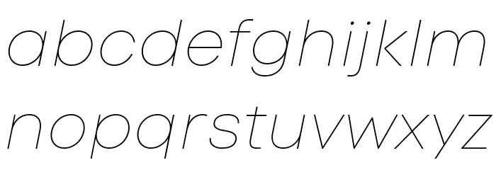 Code Next-Trial Hairline Italic Font LOWERCASE