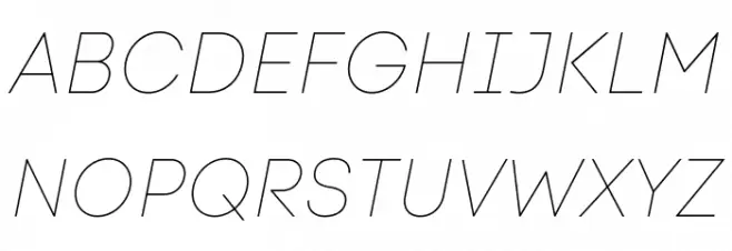 Code Next-Trial Hairline Italic 字体 大写