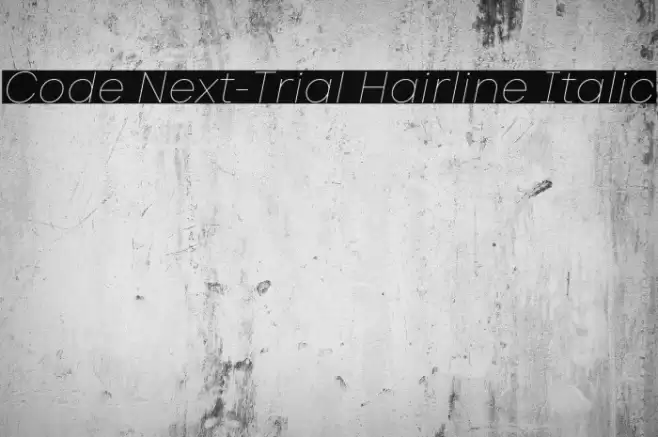 Code Next-Trial Hairline Italic Font examples