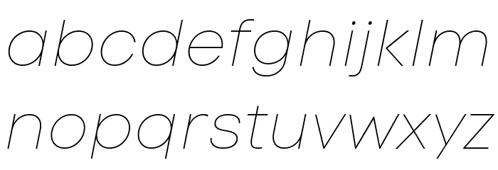 Code Next-Trial Hairline Italic Font LOWERCASE