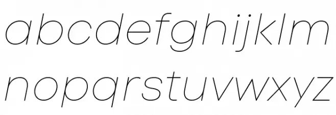 Code Next-Trial Hairline Italic Fonte MINÚSCULAS