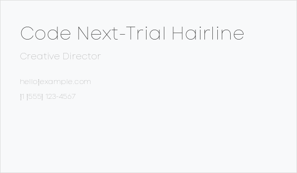 Code Next-Trial Hairline Business Card